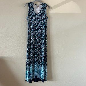 Chico's Desert Sand Floral V-neck Maxi Dress NWT